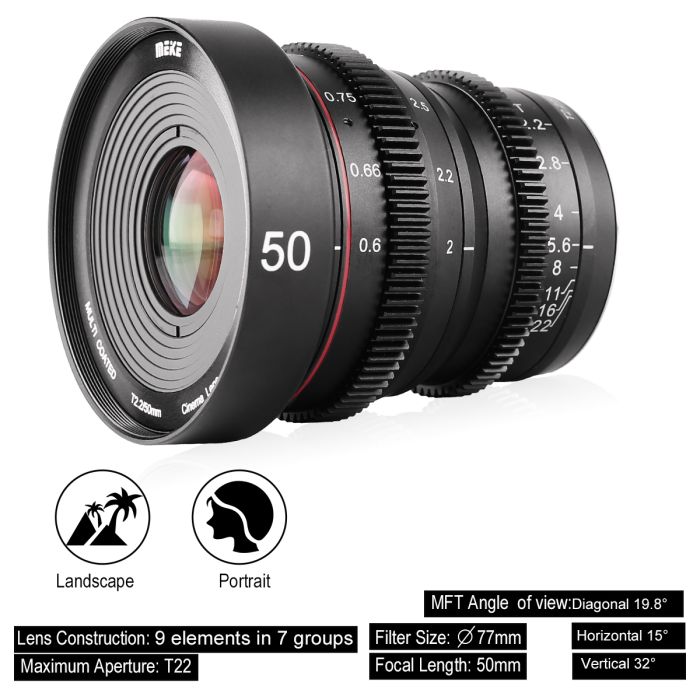 Meike Cine Lens 50mm T2.2 for Sony E Mount