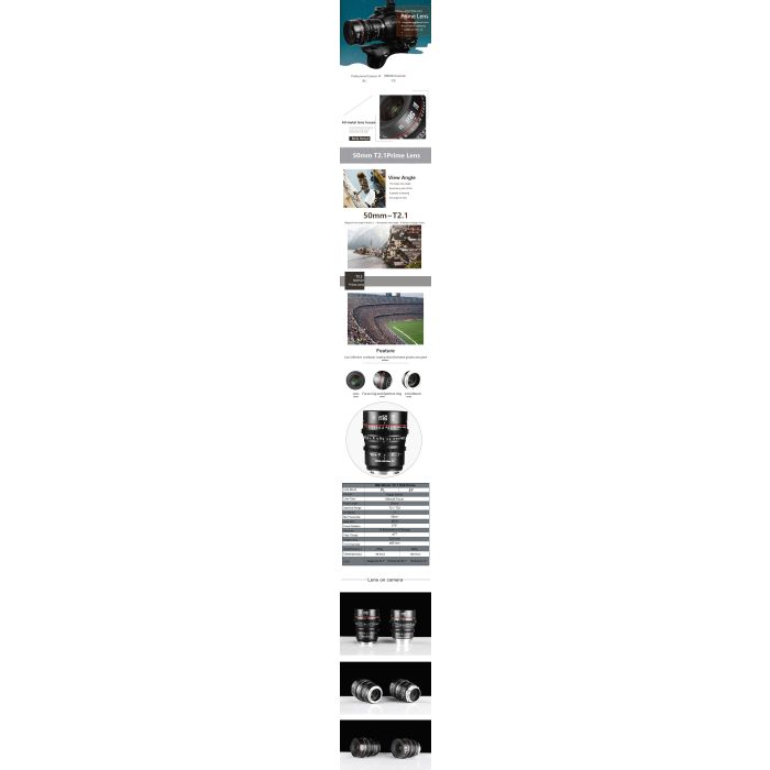 Meike 50mm T2.1 S35 Prime Cine Lens