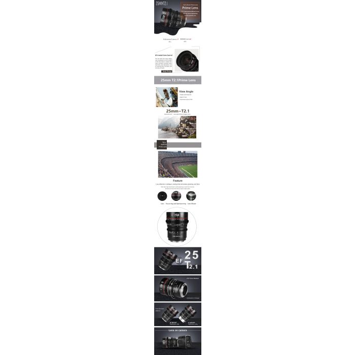 Meike 25mm T2.1 Super35 Prime Cine Lens