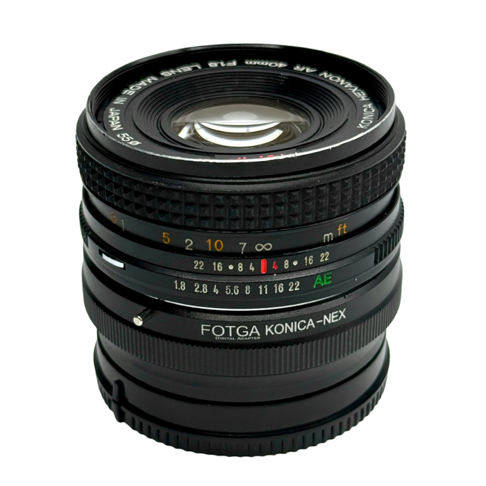 Obiektyw KONICA HEXANON AR 40mm f/1.8 + adapter Sony E