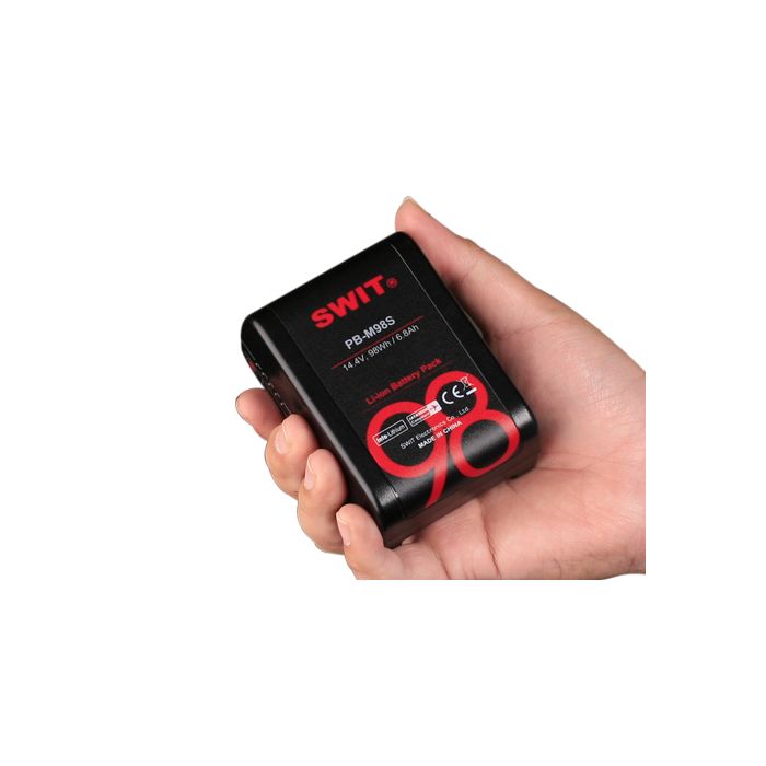 SWIT PB-M98S 98Wh mini akumulator V-Lock D-Tap USB Sony/Red Info