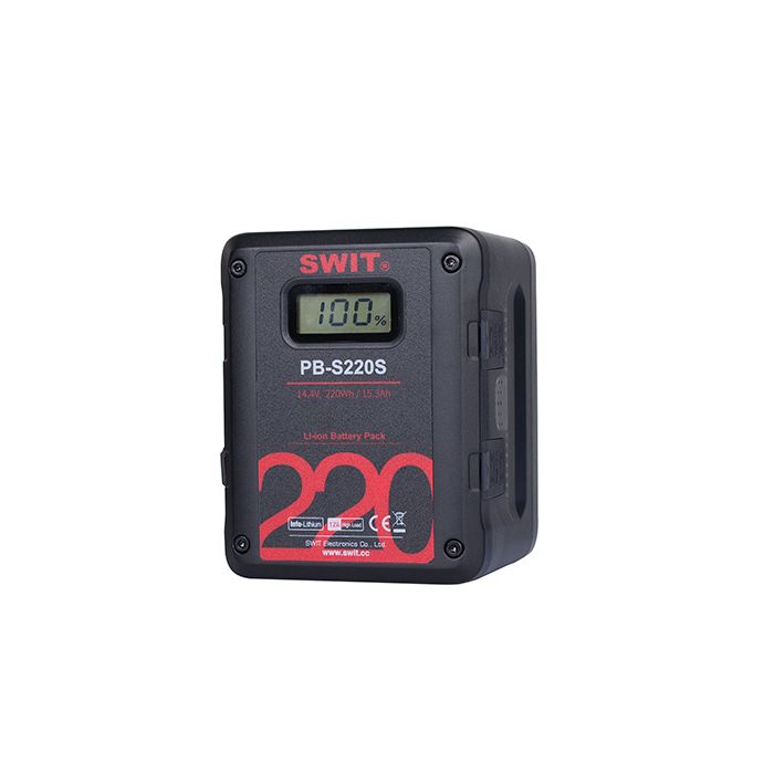 SWIT PB-S220S 220Wh akumulator V-Lock super szybkoładowalny wysokoobciążalny 4x D-Tap, USB, Sony/RED Info