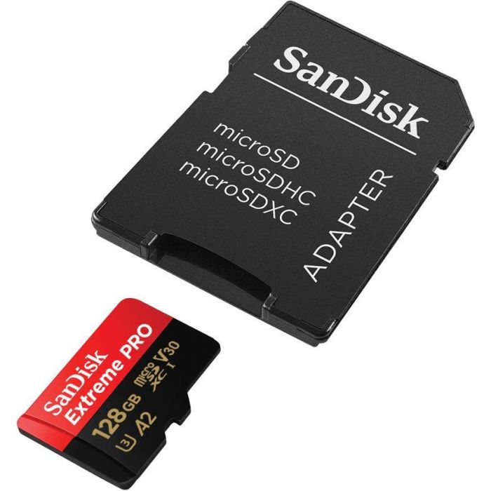 SANDISK EXTREME PRO microSDXC 128GB 170/90 MB/s A2 C10 V30 UHS-I U3-4950167